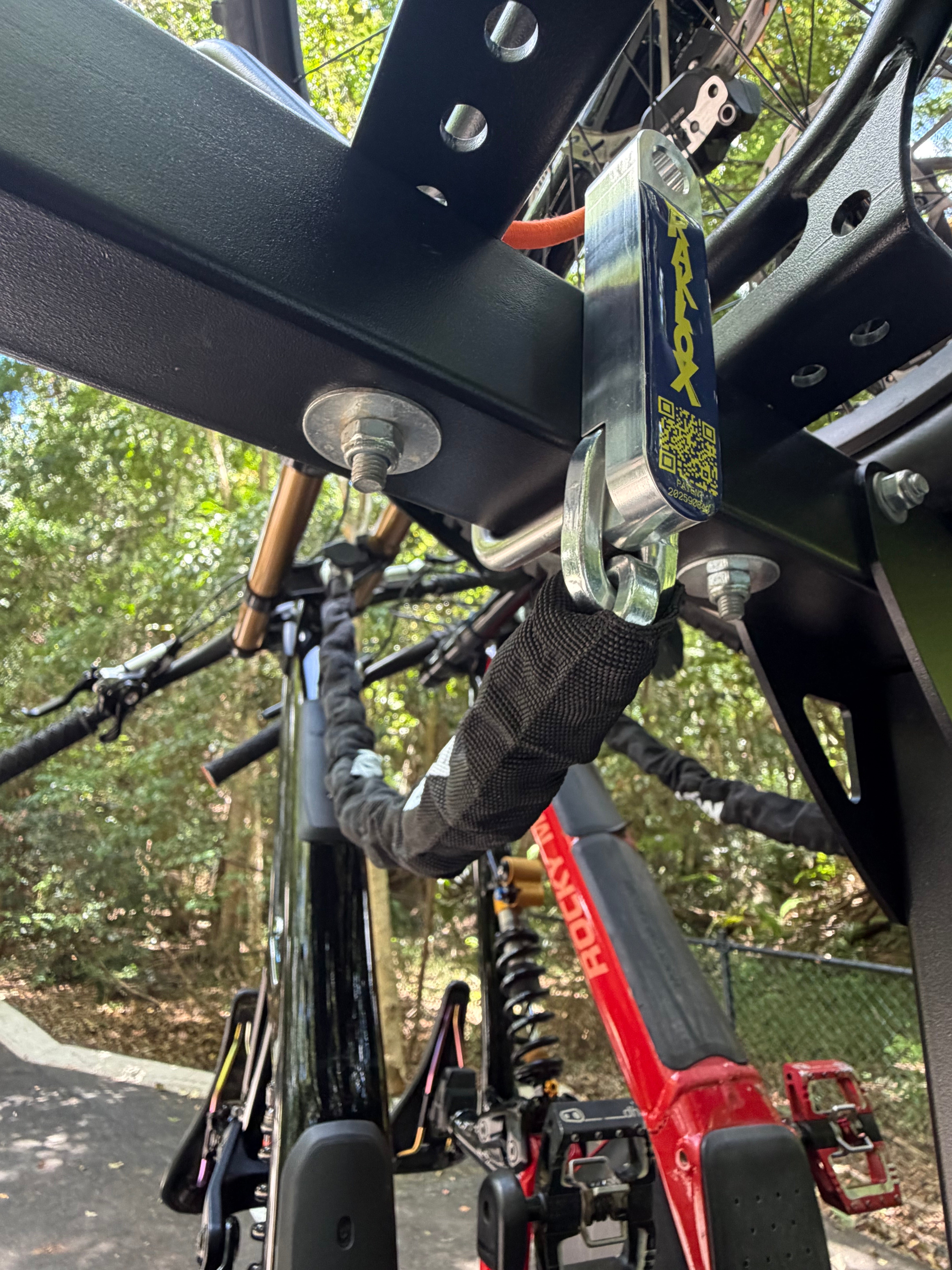 Raklox Travel Loop Anti-Theft Chain Lock Connected to Bike Rack Anchor Point, Securing E-Bikes and Mountain Bikes